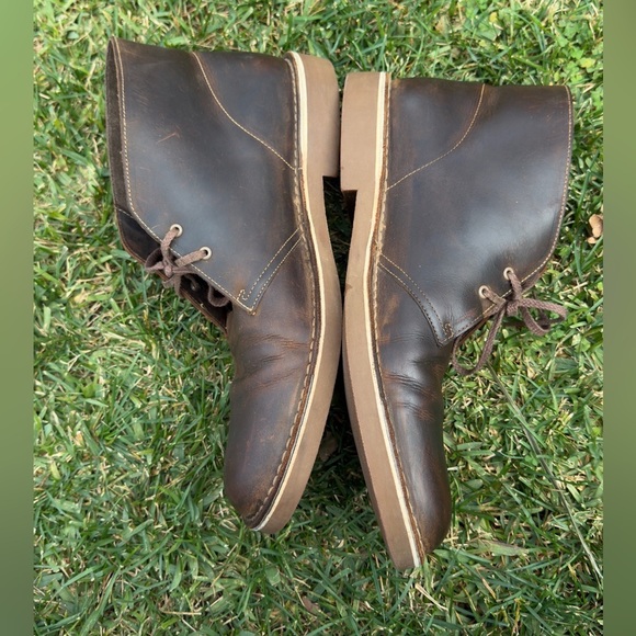 Clarks Collection Men\'s Shepton Chukka boots in brown leather. Size 14 main image 4